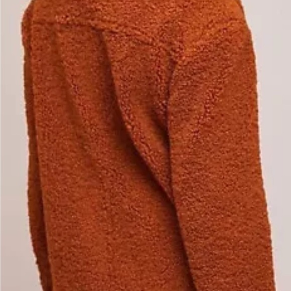 Anthropologie Moto Aviator Bomber Jacket Marrakech Rust Orange Brown Sherpa XS - Picture 2 of 7